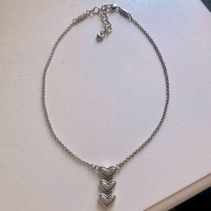Brighton Sterling Silver Triple Heart Necklace